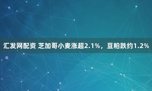 汇发网配资 芝加哥小麦涨超2.1%，豆粕跌约1.2%